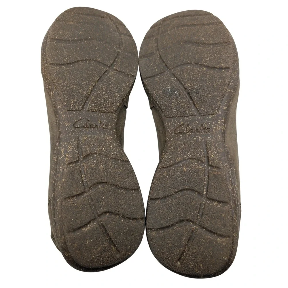 Clarks‎ Collection Women's Carleigh Lulin Olive Leather Slip On Loafers Size 6.5
